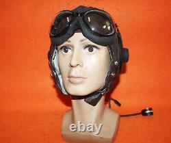 Rare Fighter Pilot Aviation Flight Helmet Goggles 010A