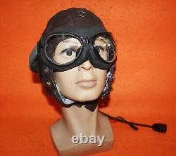 Rare Fighter Pilot Aviation Flight Helmet Goggles 010A