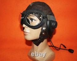 Rare Fighter Pilot Aviation Flight Helmet Goggles 010A