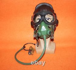 Rare Fighter Pilot Aviation Flight Helmet Oxygen Mask Goggles 0101