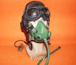 Rare Fighter Pilot Aviation Flight Helmet Oxygen Mask Goggles 0101