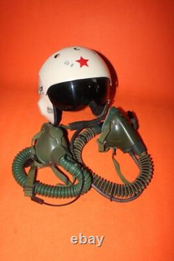 Rare Fighter Pilot Flying Helmet Tk-2A Oxygen Mask Ym-6505 Ym- 6512