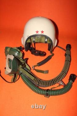 Rare Fighter Pilot Flying Helmet Tk-2A Oxygen Mask Ym-6505 Ym- 6512