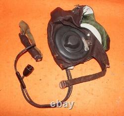 Rare Flight Helmet Fighter Pilot Flight Leather Helmet Goggles 1990