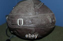 Rare Original Vietnam War Chinese/NVA Pilots Brown Leather Flight Helmet withCords