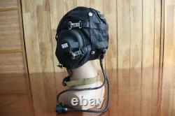 Rare Vintage 1962's Air Force Pilot Leather Flight Helmet, throat microphone