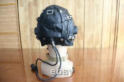 Rare Vintage 1962's Air Force Pilot Leather Flight Helmet, throat microphone