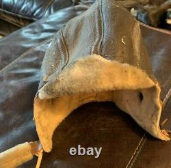 Rare WW2 U. S. Army Air Force Type B-6 Leather Sheepskin Pilot's Flight Helmet