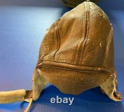 Rare WW2 U. S. Army Air Force Type B-6 Leather Sheepskin Pilot's Flight Helmet