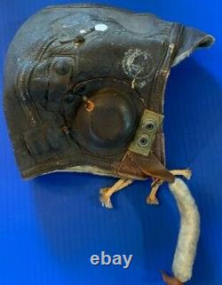 Rare WW2 U. S. Army Air Force Type B-6 Leather Sheepskin Pilot's Flight Helmet