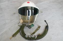 Reried MiG Fighter Pilot Flight Helmet, Black Sun Visor