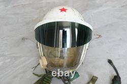 Reried MiG Fighter Pilot Flight Helmet, Black Sun Visor