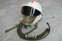 Reried MiG Fighter Pilot Flight Helmet, Black Sun Visor