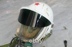 Reried MiG Fighter Pilot Flight Helmet, Black Sun Visor