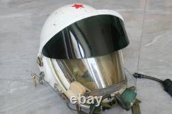 Reried MiG Fighter Pilot Flight Helmet, Black Sun Visor