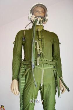 Retired High Altitude Mig Pilot Helmet, flight suit