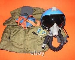 Russian Fly Jacket Bkk-15K Air Force Fighter Pilot Flight Helmet Oxygen Mask