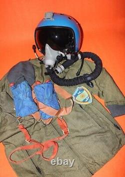 Russian Fly Jacket Bkk-15K Air Force Fighter Pilot Flight Helmet Oxygen Mask