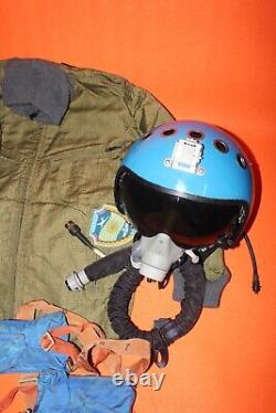 Russian Fly Jacket Bkk-15K Air Force Fighter Pilot Flight Helmet Oxygen Mask