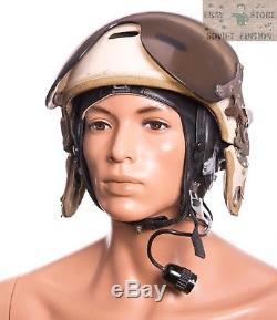 Russian Soviet pilot flight helmet ZSH-3 + leather helmet 2 pcs in set