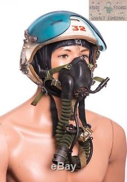 Russian Soviet pilot flight helmet ZSH-3+oxygen mask+leather helmet 3pcs in set