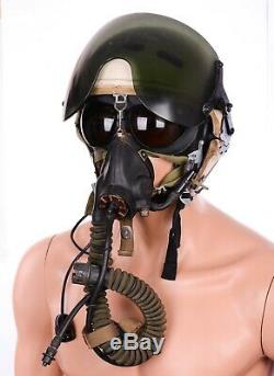 Russian Soviet pilot flight helmet ZSH-3+oxygen mask+leather helmet 4 pcs in set