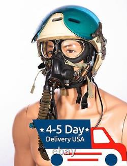 Russian Soviet pilot flight helmet ZSH-3+oxygen mask + leather helmet 4 pcs/set