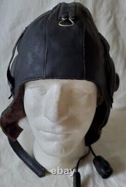 Russian Soviet pilot flight helmet cap hat USSR Air Force SHZ-50 1950th