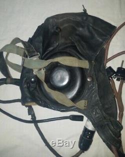 Russian Soviet pilot flight helmet map case visor hat Air Force MIG-15 MIG-17