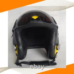 SIZE XL-XXL HGU-55 JOLLY ROGERS SQUADRON PILOT FLIGHT HELMET WithLEATHER EDGEROLL