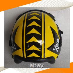 SIZE XL-XXL HGU-55 JOLLY ROGERS SQUADRON PILOT FLIGHT HELMET WithLEATHER EDGEROLL
