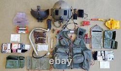 SPH-4 Flight Helmet Lot, Survival Vest, Survival Kit, Pilot Control Stick Grip