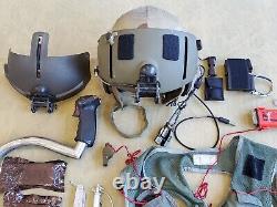 SPH-4 Flight Helmet Lot, Survival Vest, Survival Kit, Pilot Control Stick Grip