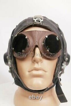ShL-50 Soviet pilot flight helmet balaclava 1950 air force RARE hat glasses