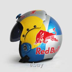 Silver Red Bull Flight Helmet Prop Pilot Naval Aviator Usn