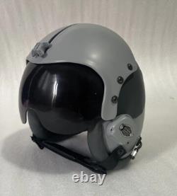 Size Xl-xxl Hgu-33 Gray Custom Fighter Pilot Helmet With Leather Edgeroll