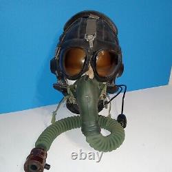 Soviet Russia Cold War MiG Fighter Pilot Helmet Oxygen Mask Mic