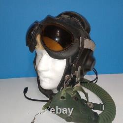 Soviet Russia Cold War MiG Fighter Pilot Helmet Oxygen Mask Mic