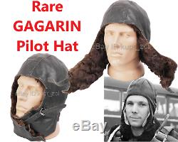 Soviet pilot flight helmet GAGARIN winter FUR balaclava USSR air force RARE hat