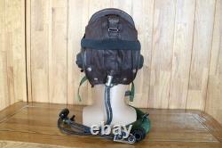 Surplus MiG-15 Pilot Leather Flight Helmet, Oxygen Mask, Brown Goggles