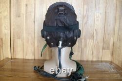Surplus MiG-15 Pilot Leather Flight Helmet, Oxygen Mask, Yellow Goggles