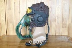 Surplus MiG-15 Pilot Leather Flight Helmet, Oxygen Mask, Yellow Goggles
