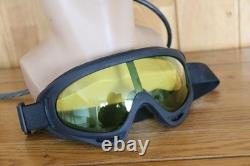 Surplus MiG-15 Pilot Leather Flight Helmet, Oxygen Mask, Yellow Goggles
