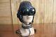 Surplus MiG-15 Pilot Leather Flight Helmet, Throat Microphone, Brown Goggles