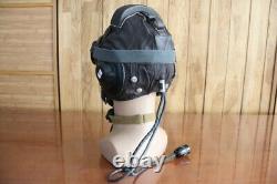 Surplus MiG-15 Pilot Leather Flight Helmet, Throat Microphone, Brown Goggles