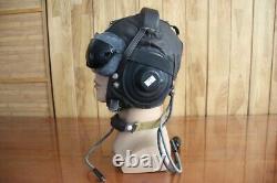 Surplus MiG-15 Pilot Leather Flight Helmet, Throat Microphone, Brown Goggles