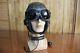 Surplus MiG Pilot Winter Leather Flight Helmet, Throat Radio, Brown Goggles