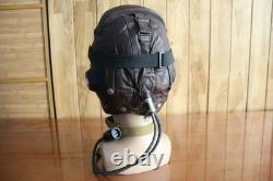 Surplus Mig-15 Pilot Winter Leather Flight Helmet, Microphone, MiG Goggles