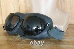 Surplus Mig-15 Pilot Winter Leather Flight Helmet, Microphone, MiG Goggles