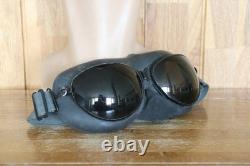 Surplus Mig-15 Pilot Winter Leather Flight Helmet, Microphone, MiG Goggles